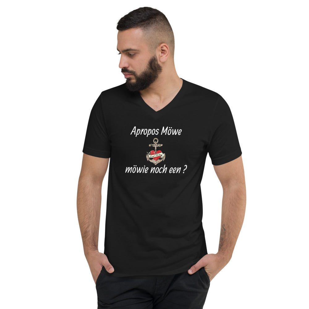 Kurzärmeliges Unisex-T-Shirt mit V-Ausschnitt